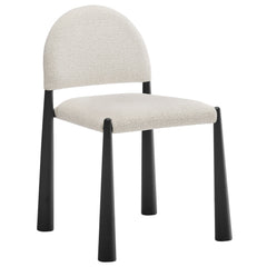 Hayley Black/Cream Upholstered Fabric Dining Side Chair - Ornate Home