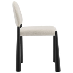 Hayley Black/Cream Upholstered Fabric Dining Side Chair - Ornate Home
