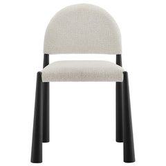 Hayley Black/Cream Upholstered Fabric Dining Side Chair - Ornate Home