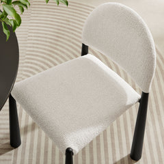 Hayley Black/Cream Upholstered Fabric Dining Side Chair - Ornate Home