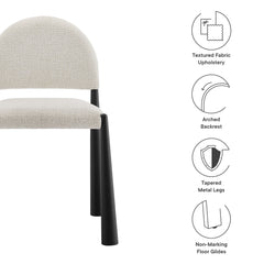 Hayley Black/Cream Upholstered Fabric Dining Side Chair - Ornate Home