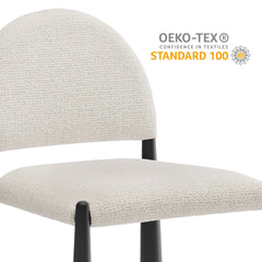 Hayley Black/Cream Upholstered Fabric Dining Side Chair - Ornate Home