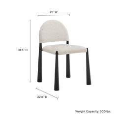 Hayley Black/Cream Upholstered Fabric Dining Side Chair - Ornate Home