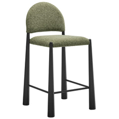 Hayley Black/Leaf Upholstered Fabric Counter Stools (Set of 2) - Ornate Home