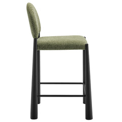 Hayley Black/Leaf Upholstered Fabric Counter Stools (Set of 2) - Ornate Home