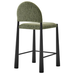 Hayley Black/Leaf Upholstered Fabric Counter Stools (Set of 2) - Ornate Home