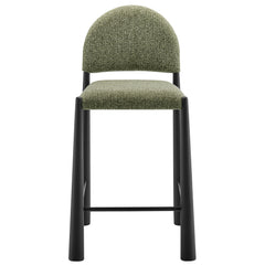 Hayley Black/Leaf Upholstered Fabric Counter Stools (Set of 2) - Ornate Home