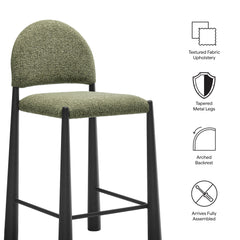 Hayley Black/Leaf Upholstered Fabric Counter Stools (Set of 2) - Ornate Home