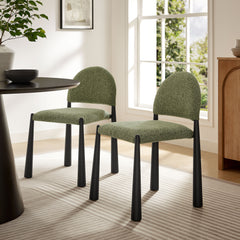 Hayley Black/Leaf Upholstered Fabric Dining Side Chair - Ornate Home