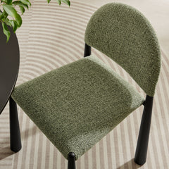 Hayley Black/Leaf Upholstered Fabric Dining Side Chair - Ornate Home