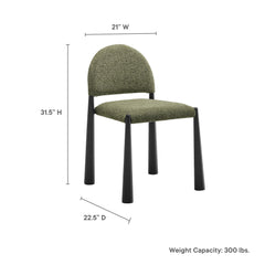 Hayley Black/Leaf Upholstered Fabric Dining Side Chair - Ornate Home