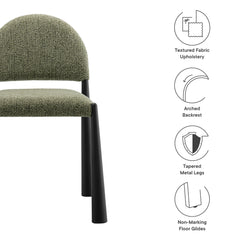 Hayley Black/Leaf Upholstered Fabric Dining Side Chair - Ornate Home
