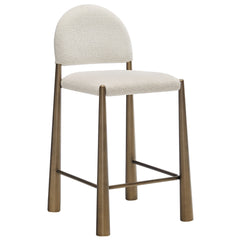 Hayley Brass/Cream Upholstered Fabric Counter Stools (Set of 2) - Ornate Home
