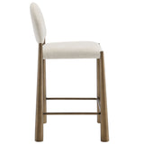 Hayley Brass/Cream Upholstered Fabric Counter Stools (Set of 2) - Ornate Home