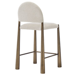 Hayley Brass/Cream Upholstered Fabric Counter Stools (Set of 2) - Ornate Home