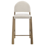 Hayley Brass/Cream Upholstered Fabric Counter Stools (Set of 2) - Ornate Home