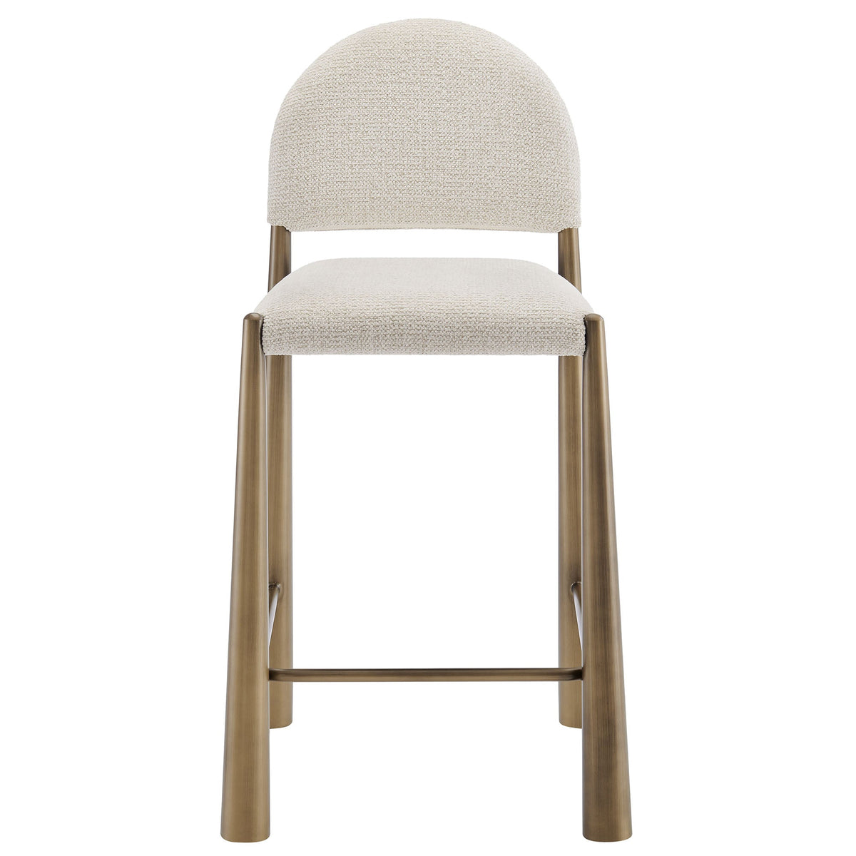 Hayley Brass/Cream Upholstered Fabric Counter Stools (Set of 2) - Ornate Home