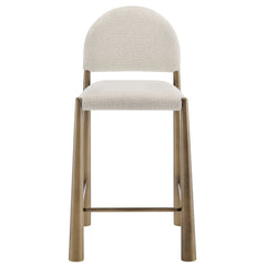 Hayley Brass/Cream Upholstered Fabric Counter Stools (Set of 2) - Ornate Home