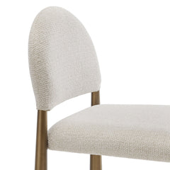 Hayley Brass/Cream Upholstered Fabric Counter Stools (Set of 2) - Ornate Home