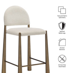 Hayley Brass/Cream Upholstered Fabric Counter Stools (Set of 2) - Ornate Home