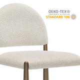Hayley Brass/Cream Upholstered Fabric Counter Stools (Set of 2) - Ornate Home