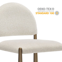 Hayley Brass/Cream Upholstered Fabric Counter Stools (Set of 2) - Ornate Home