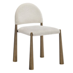 Hayley Brass/Cream Upholstered Fabric Dining Side Chair - Ornate Home