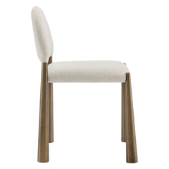 Hayley Brass/Cream Upholstered Fabric Dining Side Chair - Ornate Home