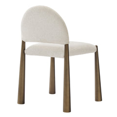 Hayley Brass/Cream Upholstered Fabric Dining Side Chair - Ornate Home