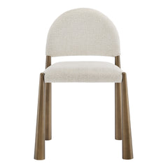 Hayley Brass/Cream Upholstered Fabric Dining Side Chair - Ornate Home