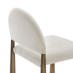 Hayley Brass/Cream Upholstered Fabric Dining Side Chair - Ornate Home