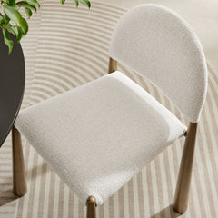 Hayley Brass/Cream Upholstered Fabric Dining Side Chair - Ornate Home