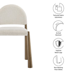 Hayley Brass/Cream Upholstered Fabric Dining Side Chair - Ornate Home