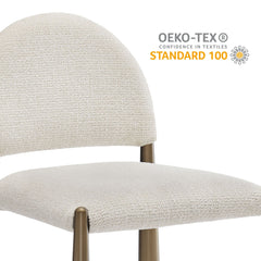 Hayley Brass/Cream Upholstered Fabric Dining Side Chair - Ornate Home