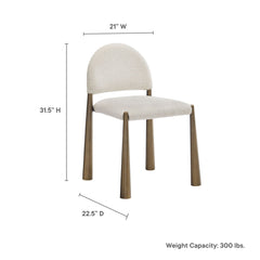 Hayley Brass/Cream Upholstered Fabric Dining Side Chair - Ornate Home