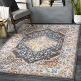 Haymond Brown Medallion Area Rug - Ornate Home