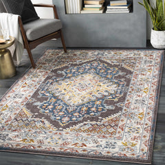 Haymond Brown Medallion Area Rug - Ornate Home