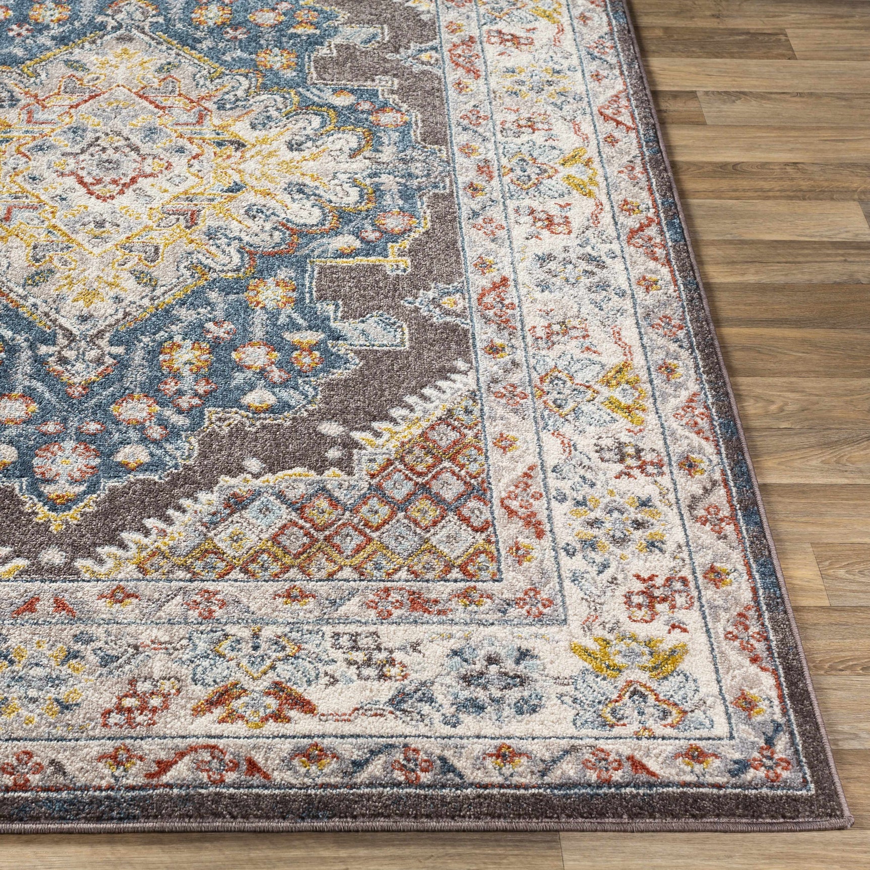 Haymond Brown Medallion Area Rug - Ornate Home
