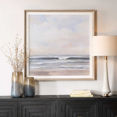 Haze Blue/Woodtone Framed Print - Ornate Home