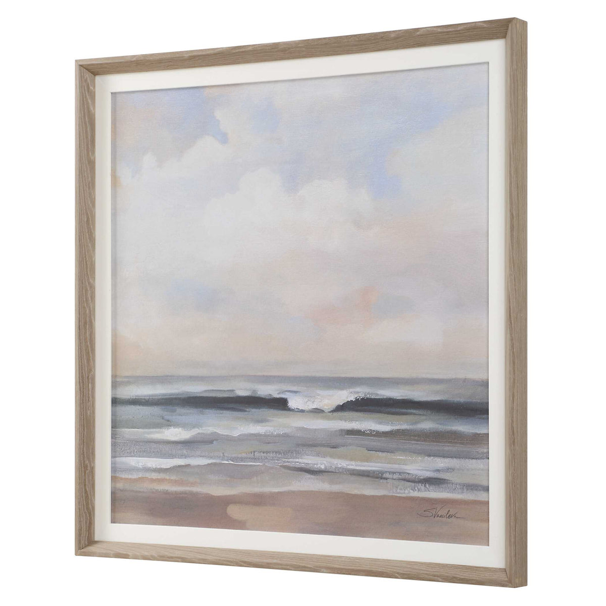 Haze Blue/Woodtone Framed Print - Ornate Home