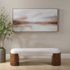 Haze In The Horizon Brown/Orange/White Landscape Painting - Ornate Home