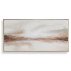 Haze In The Horizon Brown/Orange/White Landscape Painting - Ornate Home