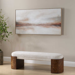 Haze In The Horizon Brown/Orange/White Landscape Painting - Ornate Home
