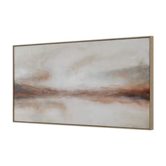 Haze In The Horizon Brown/Orange/White Landscape Painting - Ornate Home
