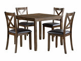 Hazel Charcoal Brown/Dark Brown 5-Piece Pack Dinette Set - Ornate Home