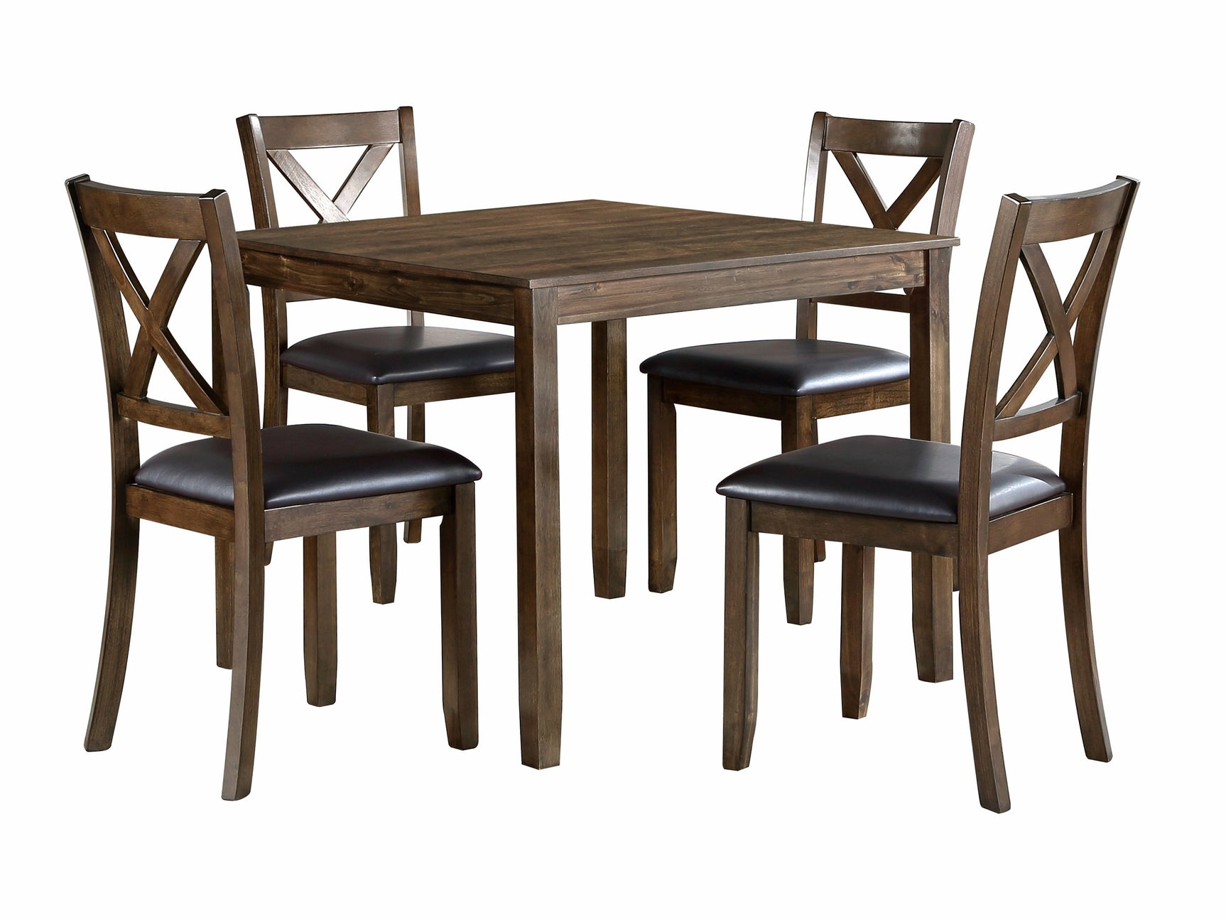 Hazel Charcoal Brown/Dark Brown 5-Piece Pack Dinette Set - Ornate Home