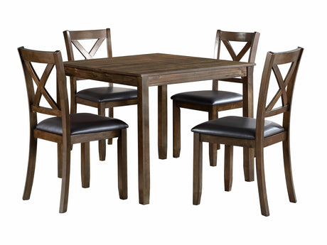 Hazel Charcoal Brown/Dark Brown 5-Piece Pack Dinette Set - Ornate Home