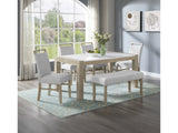 Hazel White/Natural Genuine Marble Top Dining Table - Ornate Home