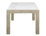 Hazel White/Natural Genuine Marble Top Dining Table - Ornate Home