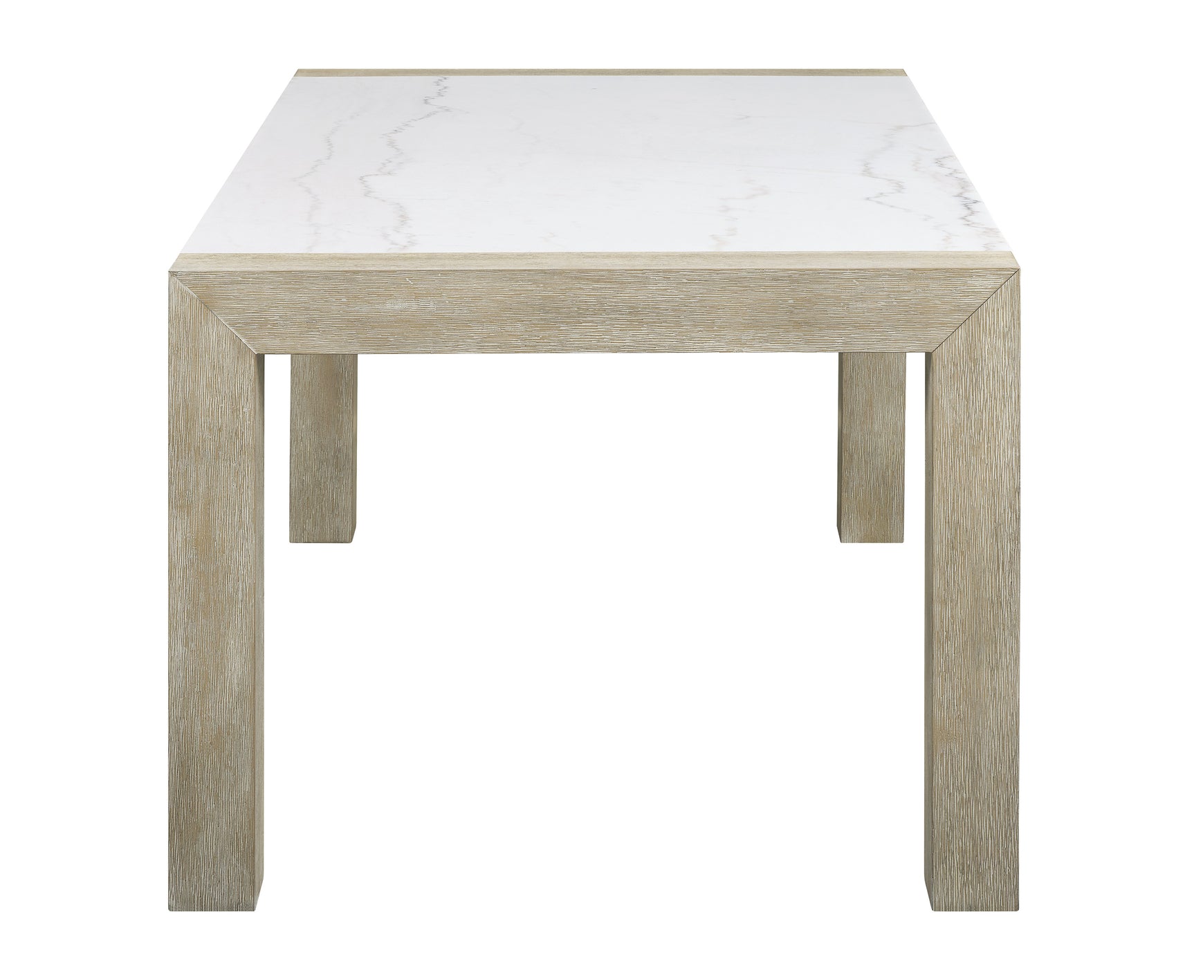 Hazel White/Natural Genuine Marble Top Dining Table - Ornate Home
